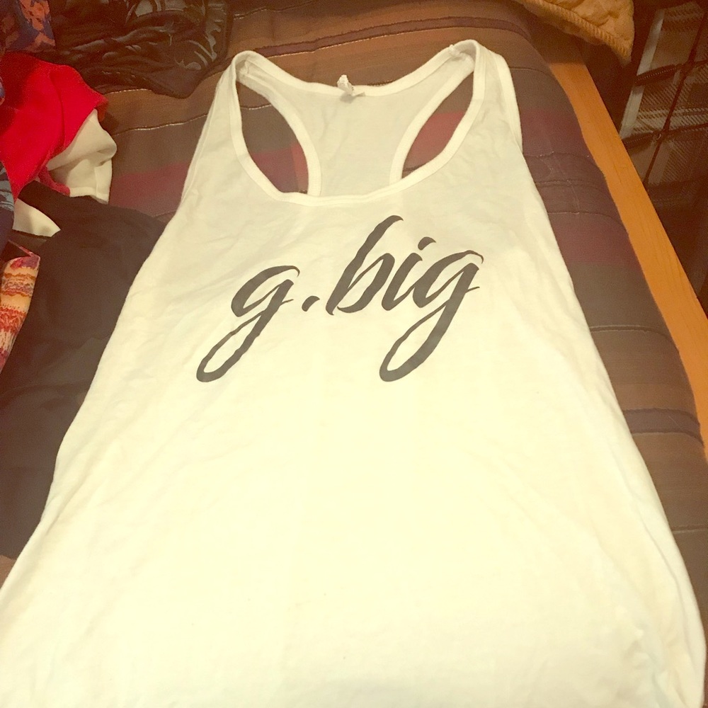 6 for 20 💜 White GBIG halter tank sorority size L